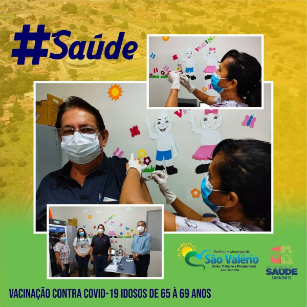 Vacinação Contra a Covid-19 em São Valério Atende Idosos de 65 a 69 Anos.