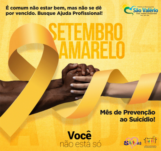 Campanha Setembro Amarelo de Prevenção ao Suicídio!